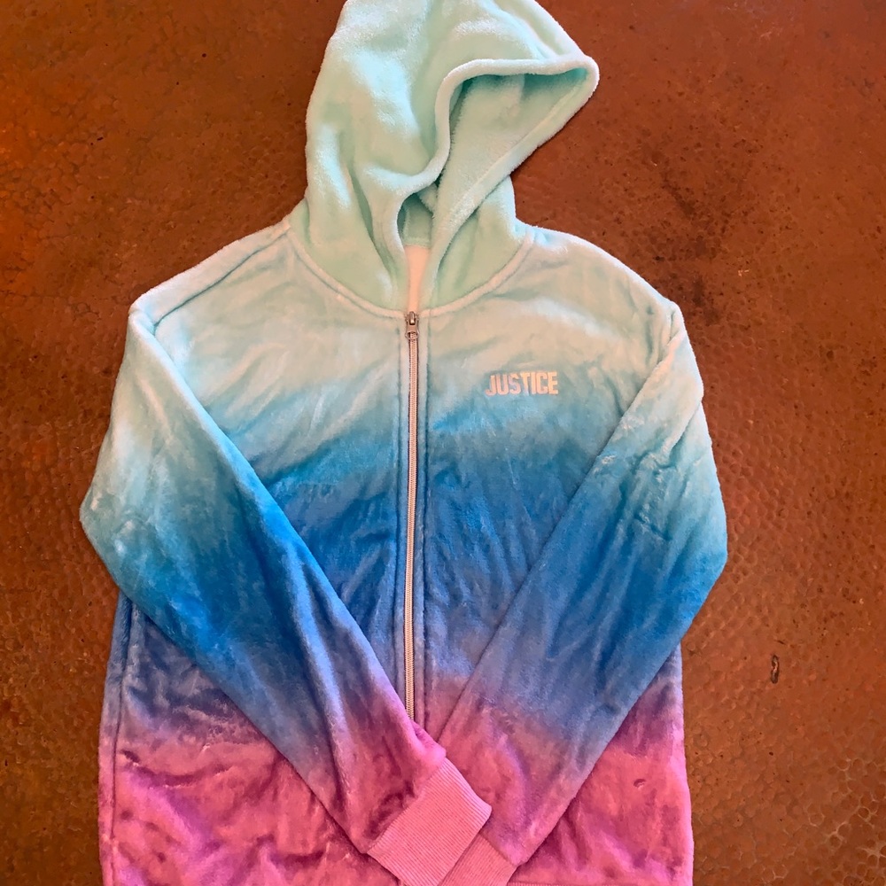 Justice! Super super soft zip up hoodie